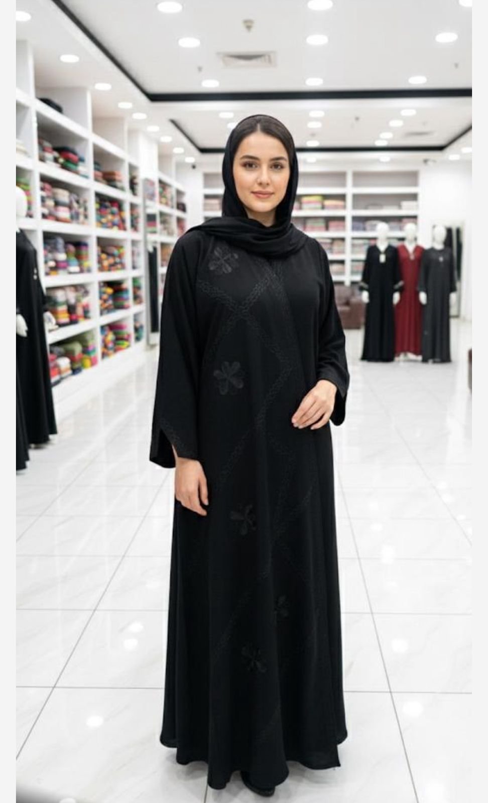 عبايات في الرياض عباية كريب اندوسي هاري على كريستال